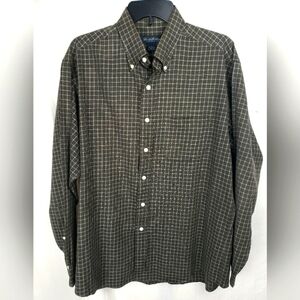 Brooks Brother's Brown and White Long Sleeve Button Down Shirt Sz L